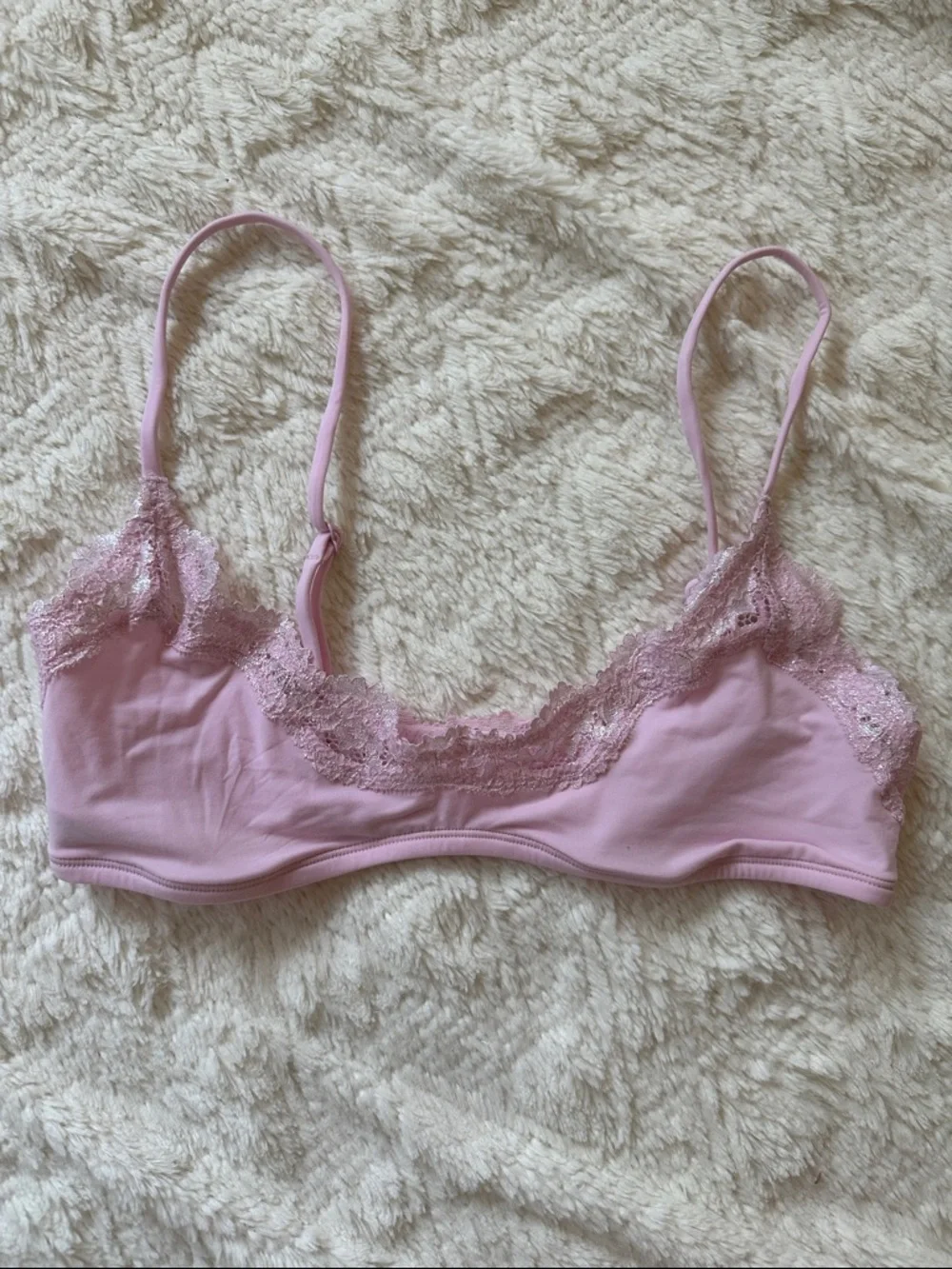 SKIMS Lace-Trim Bralette in Light Pink - Picture 1 of 2